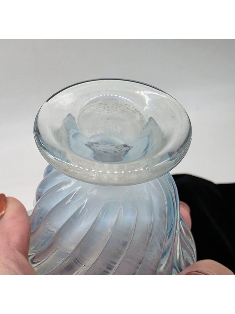 VTG MCM Murano Archimede Seguso Opalescent Blue Perfume Bottle - Picture 3 of 10